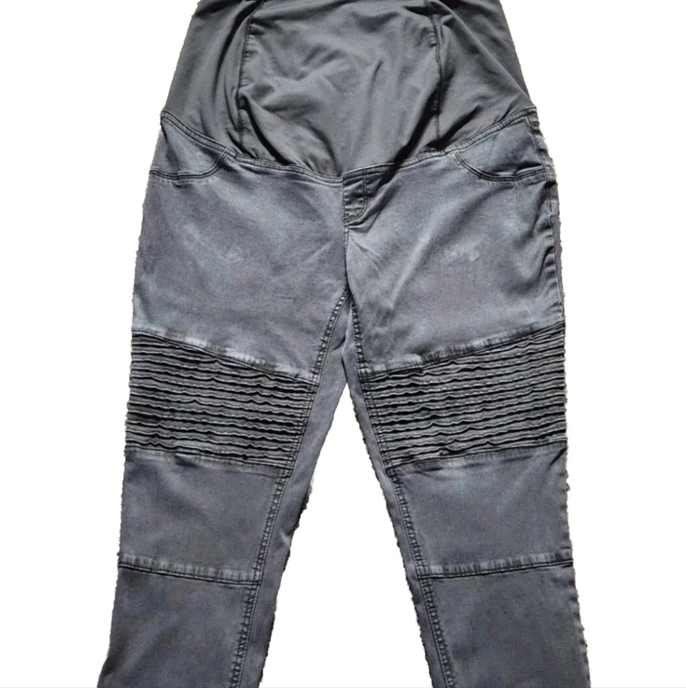 Isabel Maternity by Ingrid&Isabel straight leg moto pant Size 10 Army green